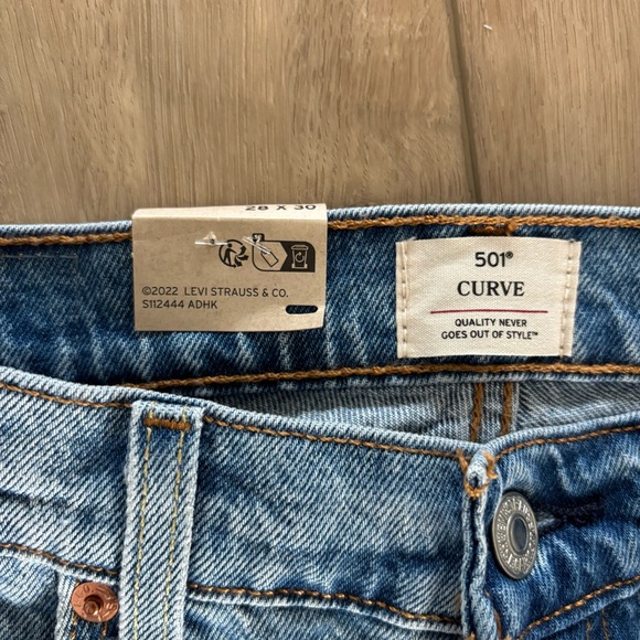 Levi's High Rise Straight Jeans - Light Blue Denim - Picture 4 of 11